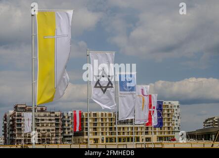 Aspern Seestadt (Seestadt am See) ist eines der größten Stadtentwicklungsprojekte Europas. Das Hotel liegt im schnell wachsenden nordöstlichen 22. Bezirk von Wien Stockfoto