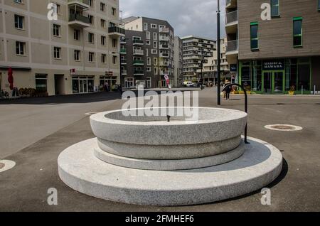 Aspern Seestadt (Seestadt am See) ist eines der größten Stadtentwicklungsprojekte Europas. Das Hotel liegt im schnell wachsenden nordöstlichen 22. Bezirk von Wien Stockfoto