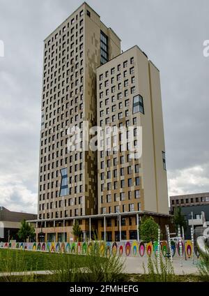 Aspern Seestadt (Seestadt am See) ist eines der größten Stadtentwicklungsprojekte Europas. Das Hotel liegt im schnell wachsenden nordöstlichen 22. Bezirk von Wien Stockfoto