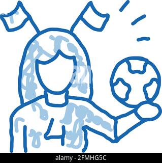 Abbildung Der Ikone "Woman Football Cheerleader" Stock Vektor