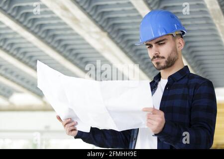 Architekturentwurf und Projekt Blaupausen Zeichnungen Stockfoto