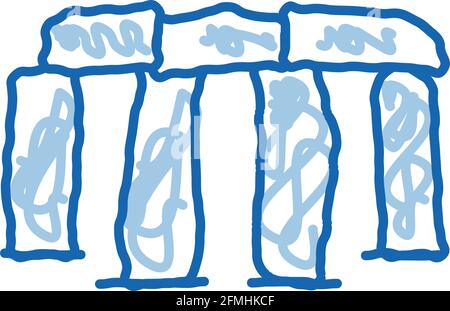 stonehenge Doodle Icon Handgezeichnete Illustration Stock Vektor