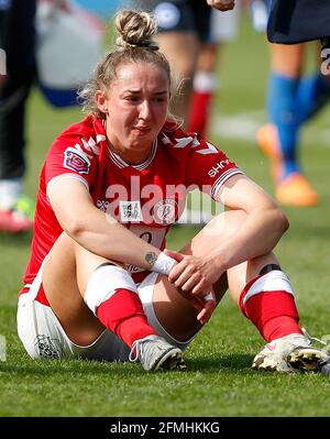 CRAWLEY, ENGLAND - 09. MAI: Aimee Palmer von Bristol City Frauen in der Barclays FA Women Super League zwischen Brighton und Hove Albion Women und Bristol City am 09. Mai 2021 im People's Pension Stadium in Crawley, England Credit: Action Foto Sport/Alamy Live News Stockfoto