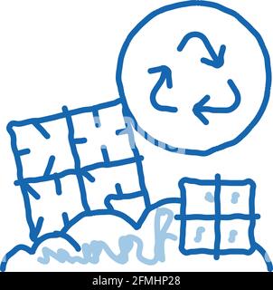 Industrielles Gebäude Doodle Symbol handgezeichnete Illustration Stock Vektor