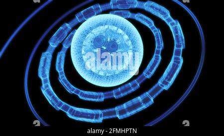 Futuristische Schnittstelle zur Globalisierung, ein Gefühl von Wissenschaft und Technologie Stockfoto