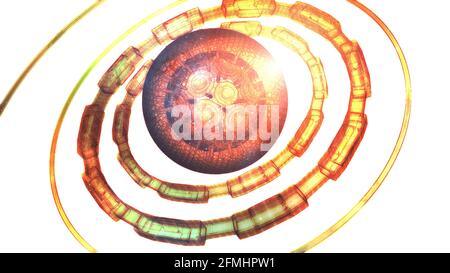 Futuristische Schnittstelle zur Globalisierung, ein Gefühl von Wissenschaft und Technologie Stockfoto