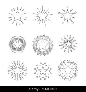 Set von Vintage Starburst Design-Vorlage für Icons, Logos oder grafische Elemente. Stock Vektor