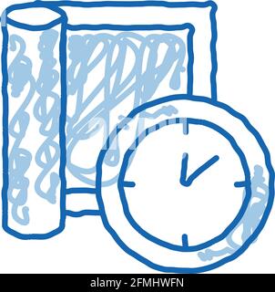 Teppich Reinigung Timeout Doodle Symbol Handgezeichnete Illustration Stock Vektor