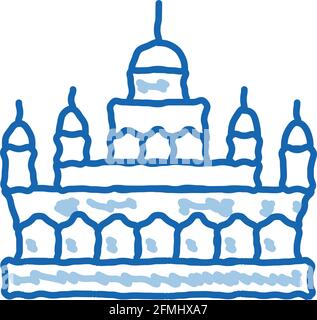 masjid Jame Moschee Doodle Symbol handgezeichnete Illustration Stock Vektor