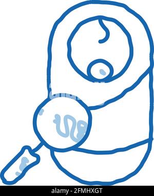 Studie untersucht neugeborenen Baby Doodle Symbol handgezeichnete Illustration Stock Vektor