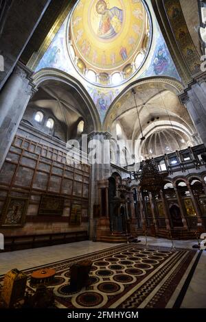 Die Katholikon oder Katholikon-Kapelle in der Grabeskirche in der Altstadt von Jerusalem. Stockfoto