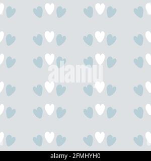 Herz Hintergrund Muster in grau. Niedliche Vektor nahtlose Wiederholung von Hand gezeichnet strukturierte Herzen. Design-Element ideal für Babys und Kinder. Stock Vektor