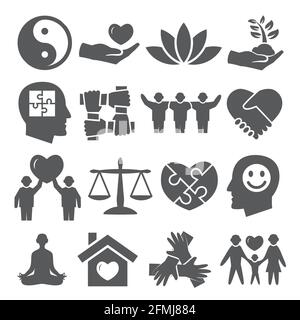 Harmony-Symbole auf weißem Hintergrund Stock Vektor