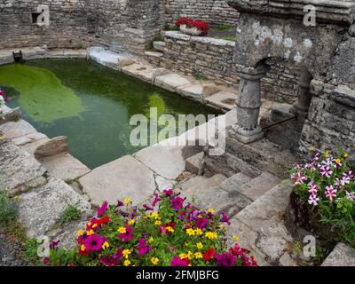 Bassin de la Fontaine de Saint-Brieuc 17. Jahrhundert, Cruguel , Bretagne, Morbihan, Bretagne, Frankreich. Stockfoto