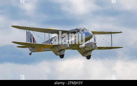 De Havilland DH-89A Drachenrapid-Flugzeug. Stockfoto