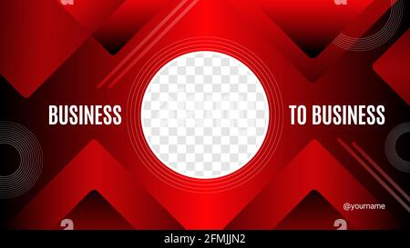 Rotes dynamisches Business-to-Business-Banner für Social Media. Entwerfen Sie Ihr Kontoposter. Kreative Webvorlage mit transparentem Hintergrund. Vektorgrafik Stock Vektor