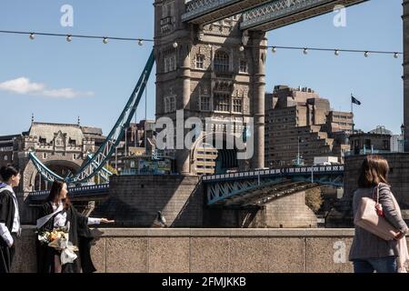 London entlang der Themse Stockfoto