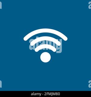 Wi-Fi-Symbol Auf Blauem Hintergrund. Blaue Flache Vektorgrafik. Stock Vektor
