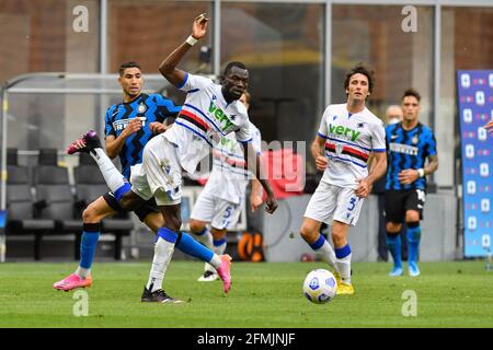 Mailand, Italien. Mai 2021. Omar Colley von Sampdoria in der Serie EIN Spiel zwischen Inter und Sampdoria bei Giuseppe Meazza in Mailand gesehen. (Bildnachweis: Gonzales Photo - Tommaso Fimiano). Stockfoto