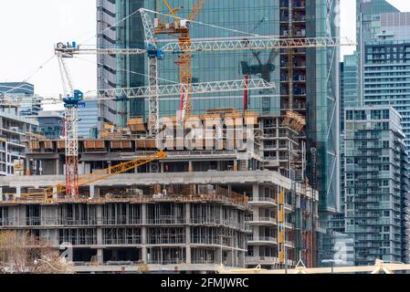 Baustelle von Immobilien in der Innenstadt von Toronto, Kanada Stockfoto