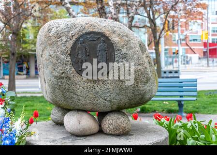 Monument im Little Norway Park, Toronto, Kanada Stockfoto