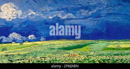 Weizenfeld unter Gewitterwolken, Vincent van Gogh, 1890, Stockfoto
