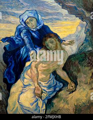 Pieta, nach Delacroix, Vincent van Gogh, 1889, Stockfoto