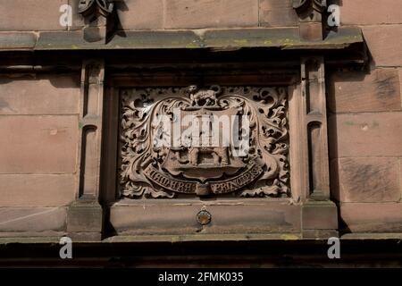 Coventry-Wappen auf den Ratsbüros, Coventry, Großbritannien Stockfoto