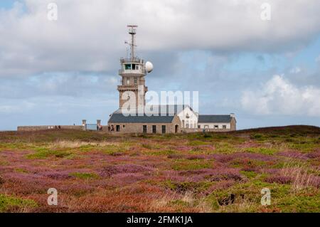 Semaphore an der Pointe du Raz, Iroise-See, Plogoff, Finistere (29), Bretagne, frankreich Stockfoto