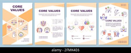 Vorlage für die Broschüre „Grundwerte“ Stock Vektor