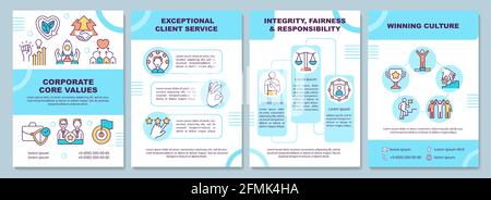 Vorlage für die Broschüre „Unternehmenswerte“ Stock Vektor