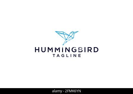 kolibri colibri Vogel Logo Linie Umriss Monoline Vektor-Symbol. Stock Vektor