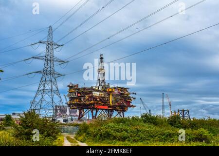 Stillgelegtes Ölfördergerät Stockfoto