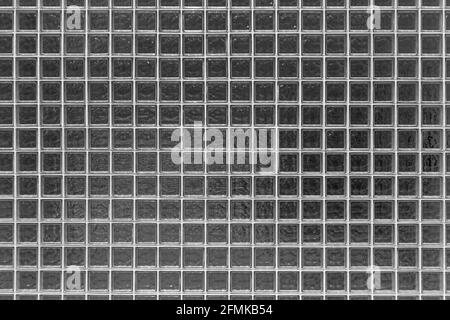 Moderne Glas quadratische Backsteinwand Hintergrundstruktur Stockfoto