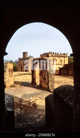 Das Schlossareal Fasil Ghebbi in der alten Königsstadt Gondar wurde im 17. Und 18. Jahrhundert erbaut. 25.02.2007 - Christoph Keller Stockfoto