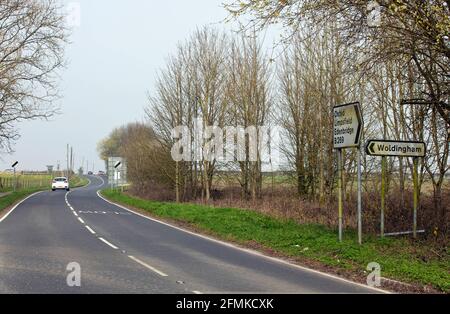 Die Straße B269 in der Nähe des öffentlichen Hauses Botley Farm in Surrey, England, Großbritannien. Die B269 verbindet Limpsfield mit Warlingham auf den North Downs in Surey. Stockfoto