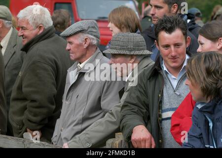 Farmers at Muker Show, die Anfang September in dem kleinen Dorf in Swaledale stattfand. Yorkshire Dales, Großbritannien. Stockfoto