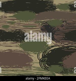 Nahtlose Pinselstrich Camouflage Muster Stock Vektor