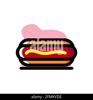 Konzeptioneller Hot Dog Vektor Illustration Icon Design eps10 Stock Vektor