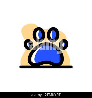 Konzeptioneller Blue Dog Fußabdruck Vektor Illustration Design eps10 Stock Vektor