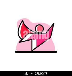 Super Hero Business Man Konzeptuelles Logo Icon Vektor Design Illustration eps10 Stock Vektor