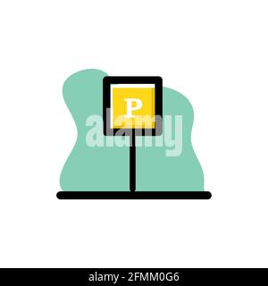Parkschild Konzeptvektor Icon Design Illustration eps10 Stock Vektor