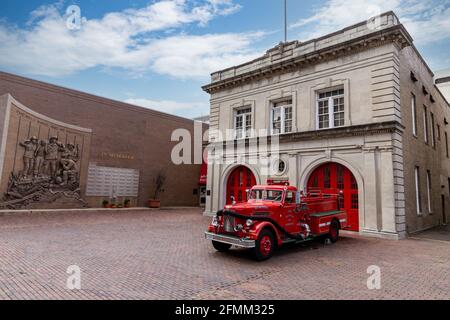 Memphis, TN / USA - 3. September 2020: Memphis Fire Museum in der Innenstadt von Memphis, TN Stockfoto