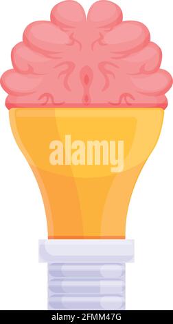 Symbol für intelligente Glühbirne. Cartoon von Smart Glühbirne Gehirn Vektor-Symbol für Web-Design isoliert auf weißem Hintergrund Stock Vektor