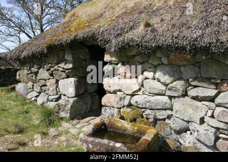 Bauernhaus im Auchindrain Outdoor Museum, in der Nähe von Inverarary, Argyll, Schottland. Stockfoto