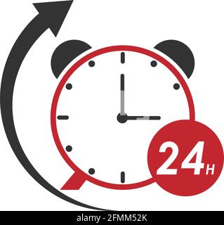 24-Stunden-Symbol-Vektor-Illustration Design-Vorlage Stock Vektor