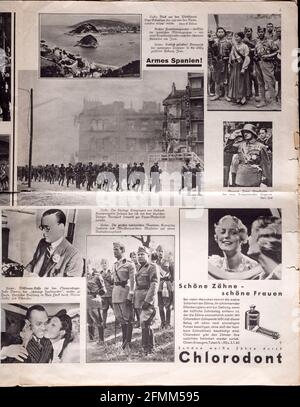 Hitler und Hindenburg schütteln sich die Hände auf der Titelseite von Die Bilder Welt April 1933 Stockfoto