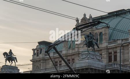 WIEN, ÖSTERREICH - 20. Jun 2017: Wien liegt im Nordosten Österreichs, an der östlichsten Ausdehnung der Alpen im Wiener Becken. Stockfoto