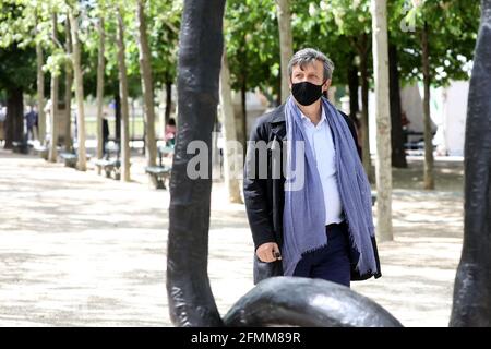 Paris, Frankreich, 10. Mai 2021. David Assouline erinnert am 10. Mai 2021 im Jardin du Luxembourg in Paris an den Nationalfeiertag der Erinnerungen, den Sklavenhandel, die Sklaverei und ihre Abschaffung. Foto von Stephane Lemouton/Pool/ABACAPRESS.COM Stockfoto