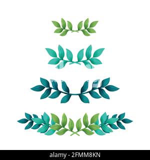 Tropische Blätter. Trennlinien oder Rahmen für floralen Text. Vektorgrafik. Stock Vektor